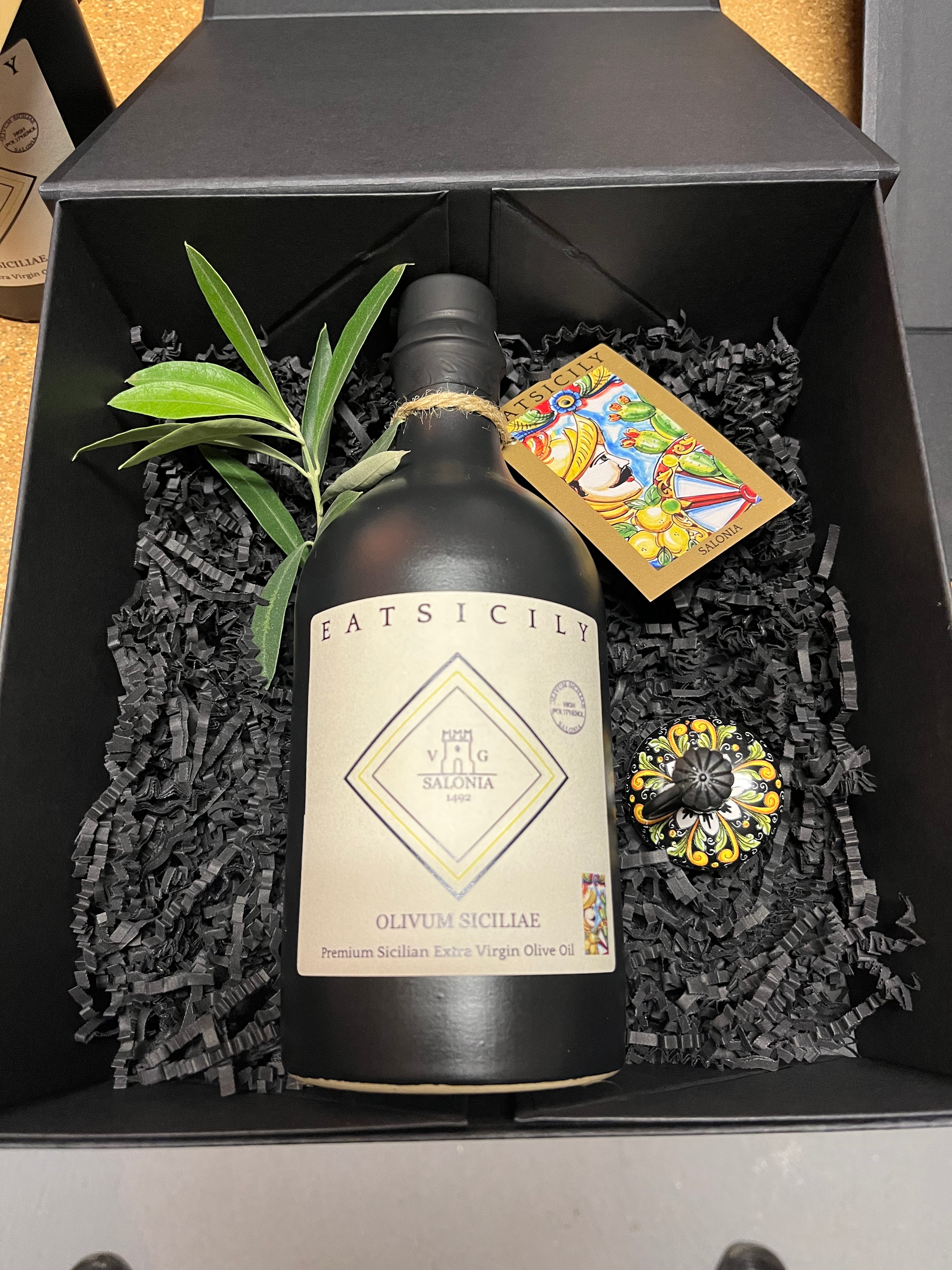 Olivenöl GESCHENKBOX OLIVUM SICILIAE inkl. Ausgießer
